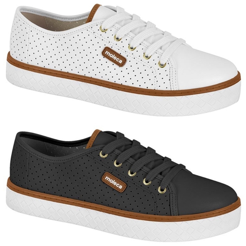 Tenis moleca best sale branco e preto