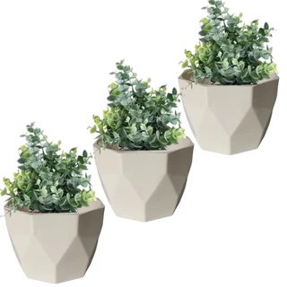 Kit 3 Vasos para Plantas Vasinhos Lindos Decorativos em Polietileno