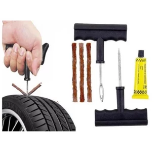 KIT DE REPARO DE PNEU SEM CÂMARA KIT DE CHAVES + 3 REFIL MODELO MACARRÃO PARA MOTO E CARRO em Oferta na Shopee