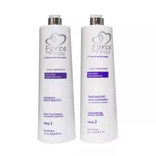 Progressiva Semi Definitiva Force De Frizz liso intenso brilho espelhado 2x1L