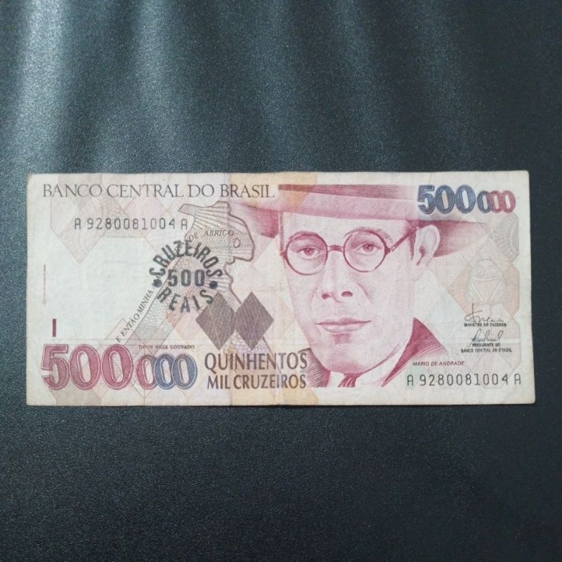 C236 cédula carimbo 500 Cruzeiros Reais - MBC | Shopee Brasil