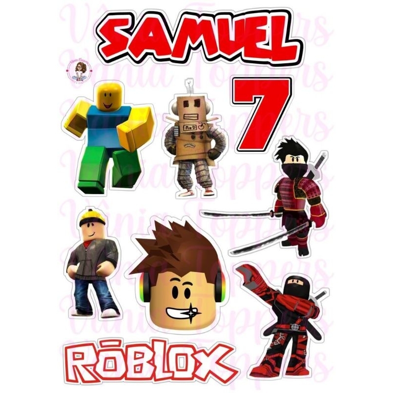 topo de bolo Roblox personalizado com 10 peças | Shopee Brasil