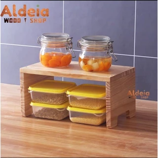 Porta Tempero Cozinha Mesa Organizador Potes Organizador de Cozinha Madeira Pinus