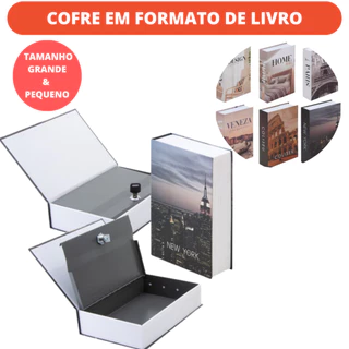 Cofre Camuflado Com Chave Porta Joias Formato De Livro Discreto