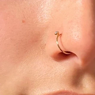 Piercing De Pressão Nariz Argola Fina Em Prata/Ouro 925 Original Fashion
