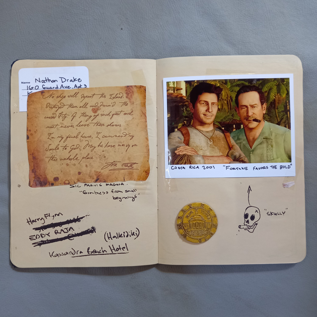 Jogo Uncharted 2 diário do Nathan Drake