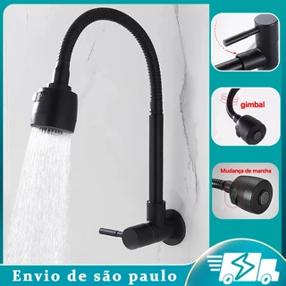 Torneira Gourmet com chuveiro - Torneira para cozinha luxo Torneira com rotação de 360° Preto-Entrega imediata