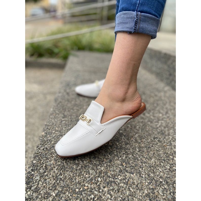 Mule Do Bico Quadrado Nubuk Rasteira Sapato Feminino Sem Salto