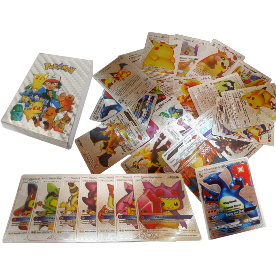 Lote Pokémon Super Pack 100 Cartas Aleatórias Sem Repetidas Cartas Originais  Copag + Caixa Personalizada Pokébola