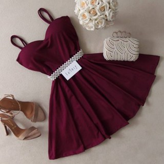 Vestido vinho curto store rodado