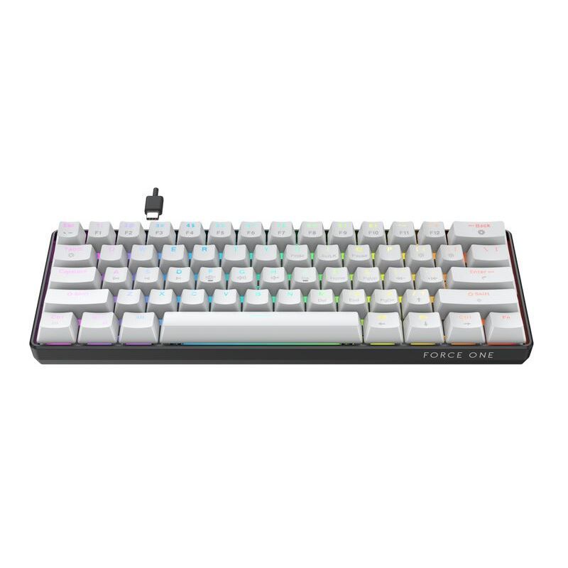 Teclado Gamer Force One Atlas 60% RGB USB Switch Huano Red