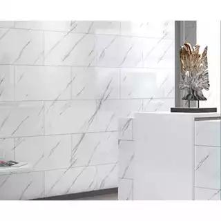 10 Placas Painel Adesiva Parede Piso Vinílico Mármore 30x60cm Cor Branco ou Cor Preto