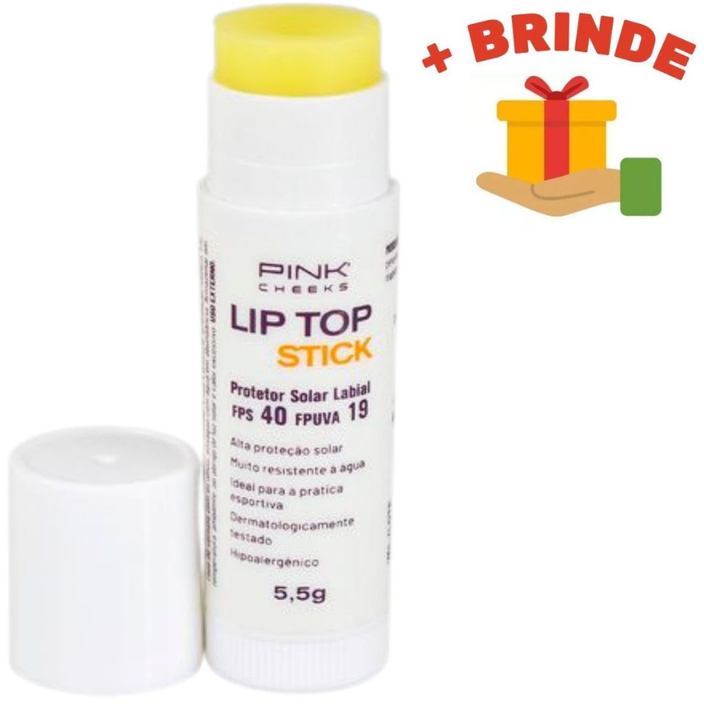 Protetor Solar Labial FPS40 Lip Top Stick 5,5g - Pink Cheeks | Shopee ...