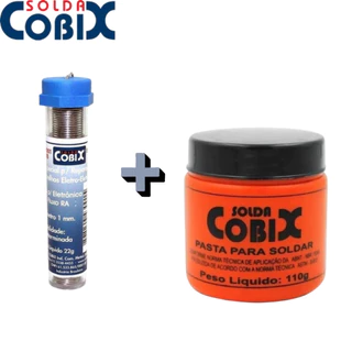 Kit Tubo Solda Estanho 22g Com Fluxo + Pasta Para Soldar 110g - Cobix