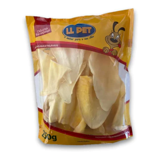 Petisco Natural Orelha Bovina Desidratada Mordedor Cão LL PET