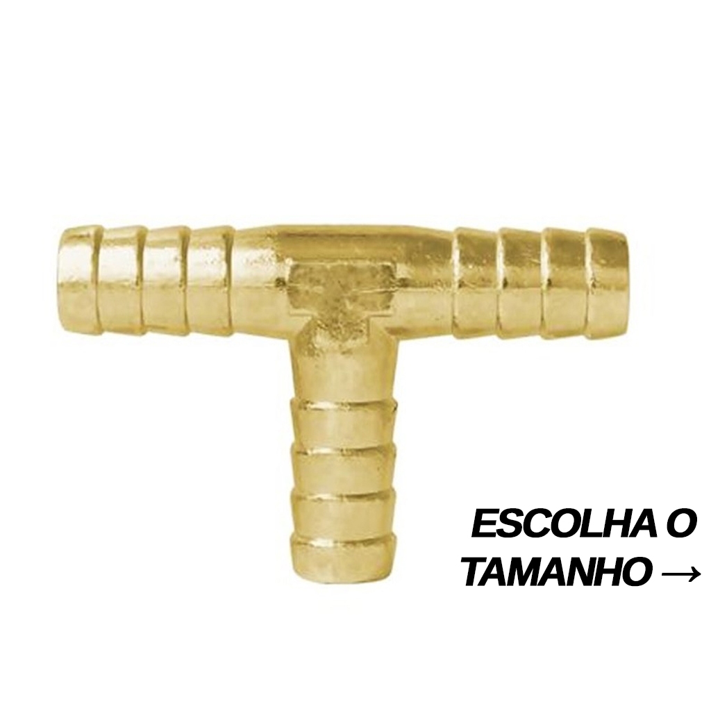 Emenda TE para Mangueira Pintura Gás Pneumática Ar Água T Zamac - Garden