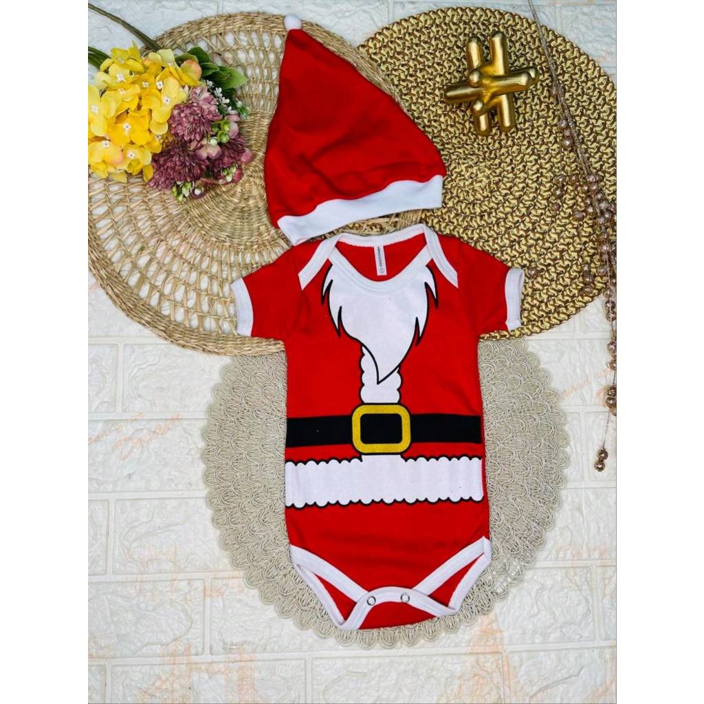 Kit de Roupa de Bebê Natal Body Temático Menina e menino kit 2 Peças