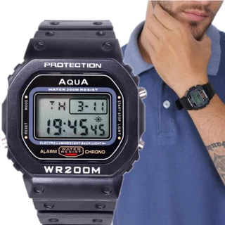 Relógio Aqua Militar Digital Masculino Aqua a prova d'água Simples Retro Vintage