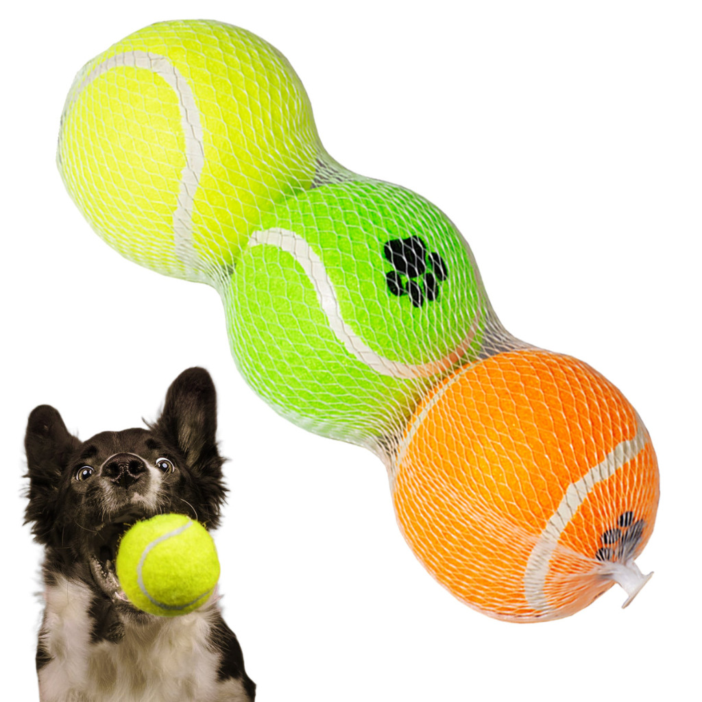 Brinquedo Bola de Tênis para Cachorro com 3un Savana Pet