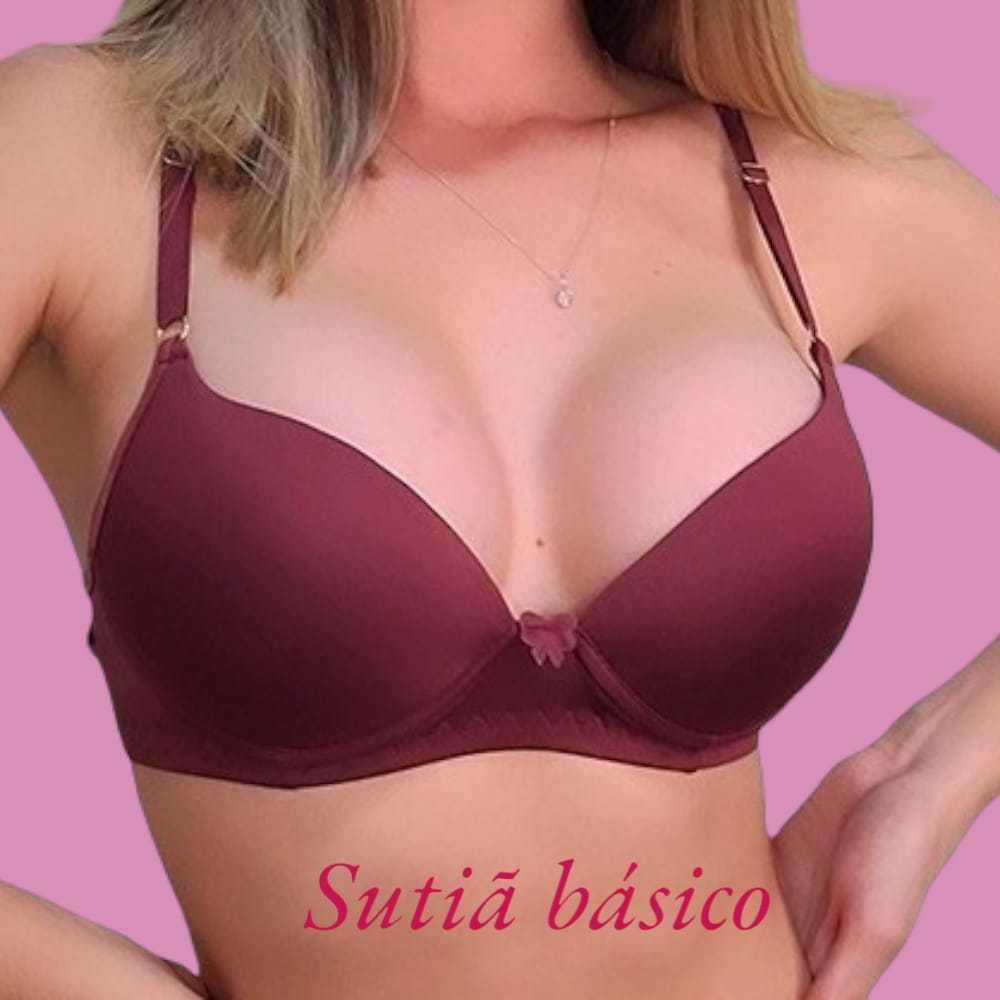 Sutia Básico com Bojo Cor Lisa Lingerie Feminina Sutiã com Bojo Lingerie Feminina Soutien Carla