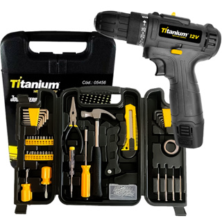 Kit Jogo De Ferramentas 200 Peças Uso Geral + Parafusadeira Especial Edition 12v 3/8Pol. Com Carregador Bivolt