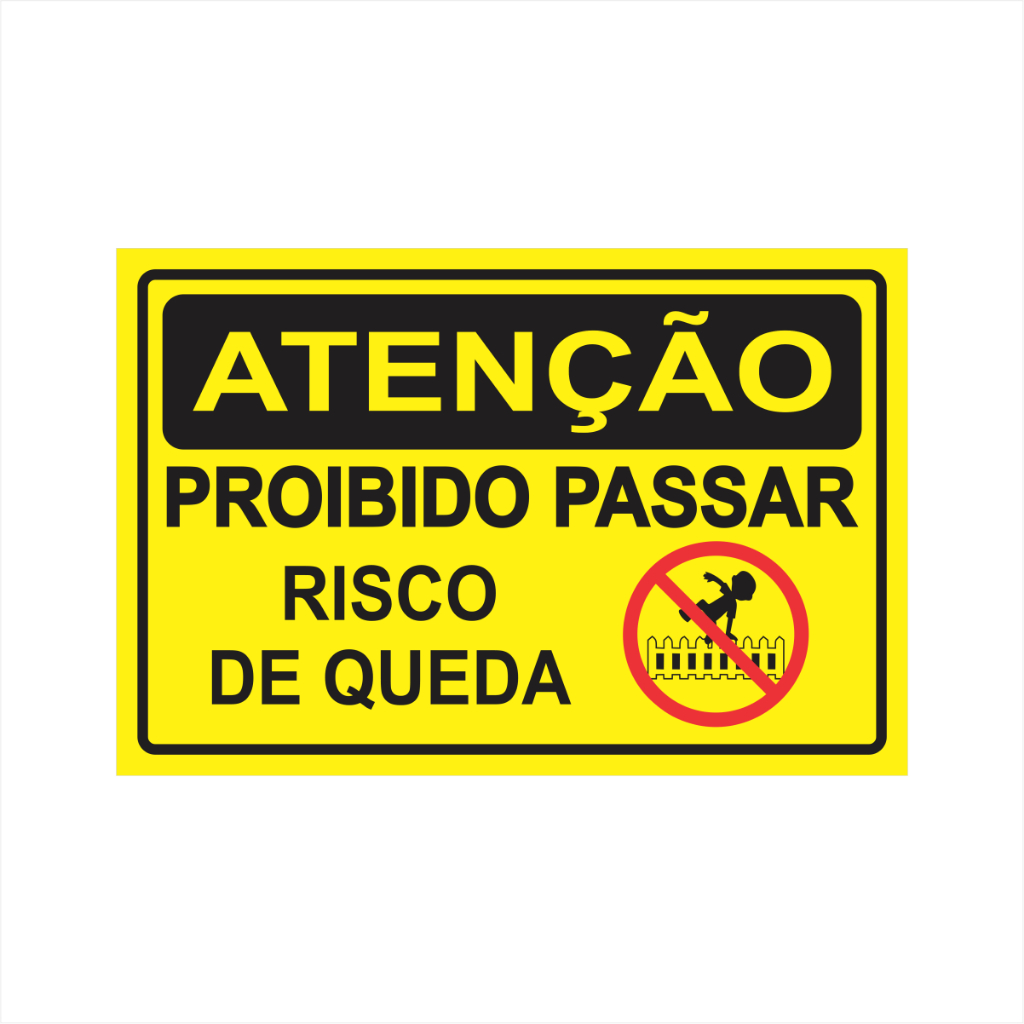 Placa Atenção Proibido Passar Risco De Queda Placa 30x20cm Shopee Brasil 7454