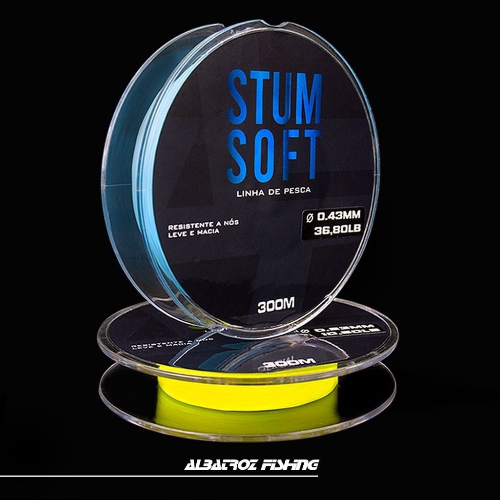 Linha de Pesca Albatroz Stum Soft Amarela Azul Monofilamento 300m ...