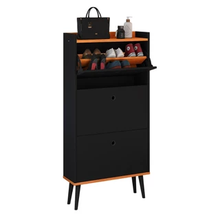 Sapateira Retrô Vertical Dark 3 Gavetas Espaçosas Decoração Quarto Organizadora Calçados - RPM Móveis