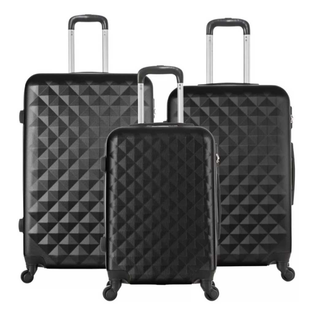 kit com 3 Malas de Viagem P/M/G abs 360°