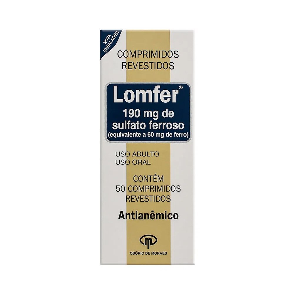 Lonfer - Sulfato ferroso 60mg de ferro c/50 | Shopee Brasil