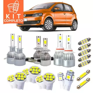Kit Completo Lâmpada LED para Carro Volkswagen Crossfox Fox 2010 a 2018