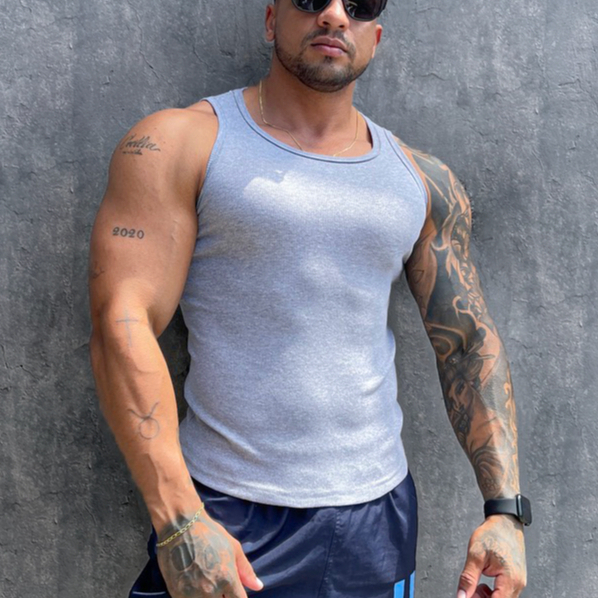 Regata Masculina Americana Modelo Justa Lisa Branca Preta Ribana Canelada Hip Hop Shopee Brasil