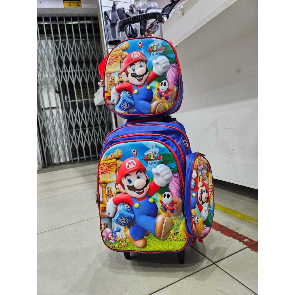 Mala de Viagem Bordo Nintendo Mario 360 Tamanho P Luxcel - Ri Happy