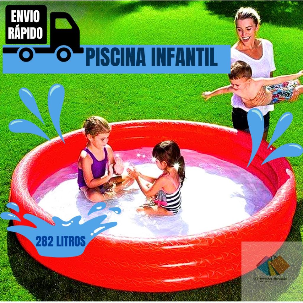 Piscina Infantil Inflável 3 Anéis 282 Litros Para Criança Redonda ...