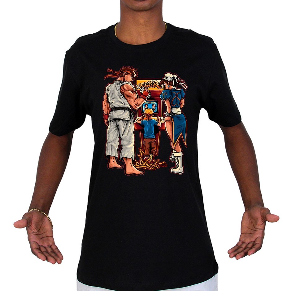 Camiseta Estampada Jogo Street Fighter Blusa Unissex 100% algodão Tendencia Games Moda Geek