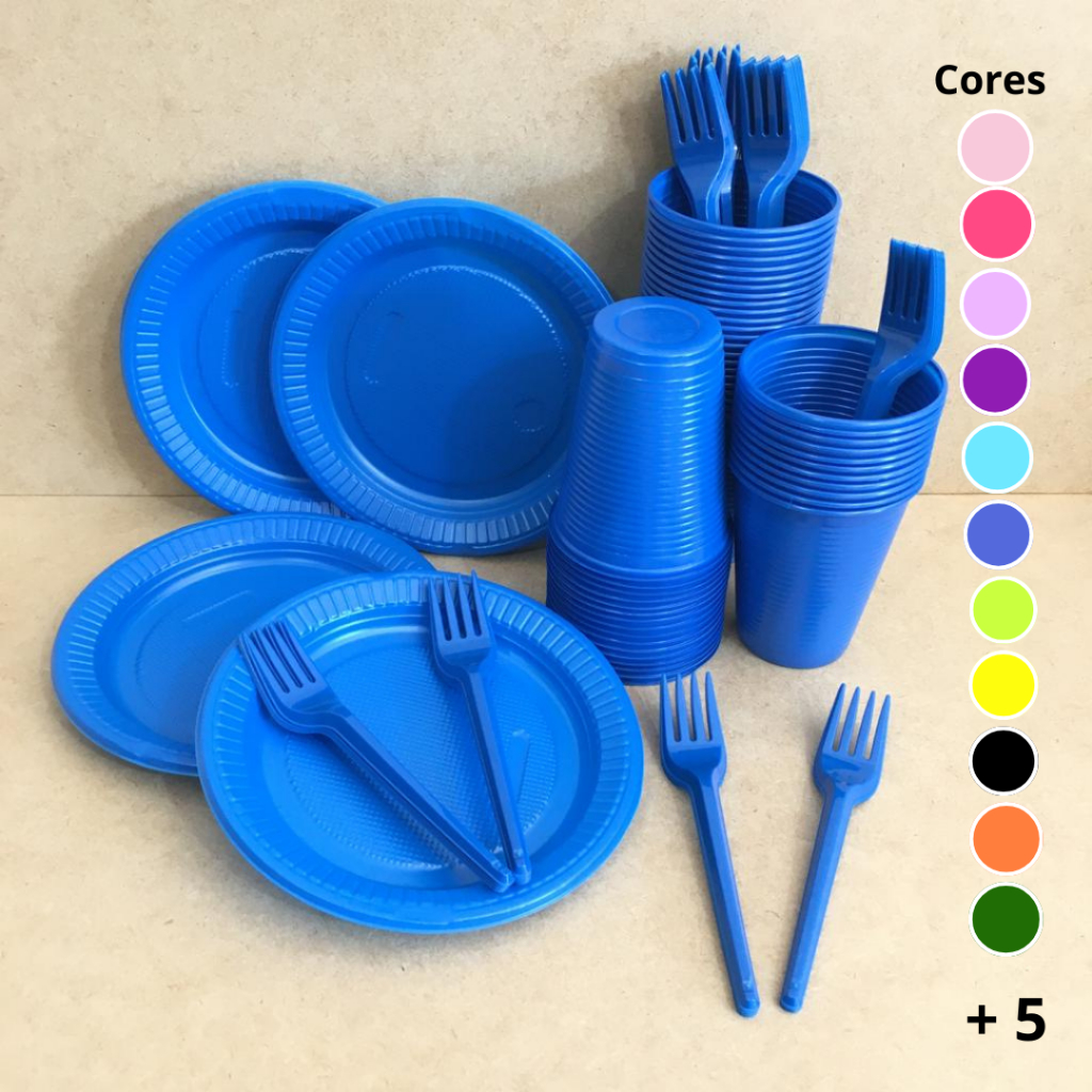 KIT DESCARTÁVEIS PARA 50 PESSOAS KIT FESTA ANIVERSÁRIO | Shopee Brasil