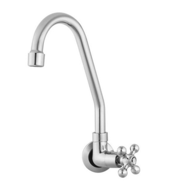 Torneira De Cozinha Parede 100% Metal Inox Parede