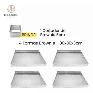 Forma Brownie 30x30x3 - 4 Unidades