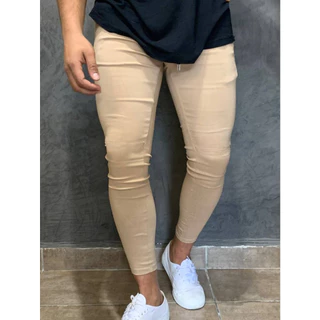 calça bengaline masculina com ziper na barra