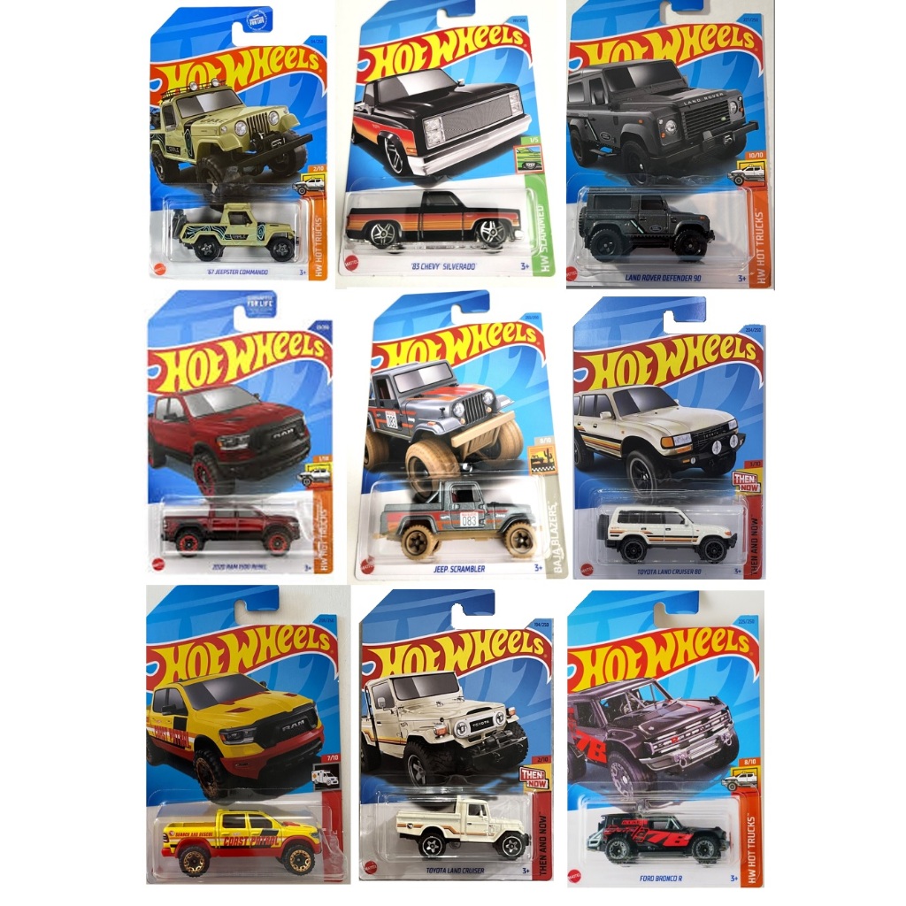 Caminhonetes - SUV - Fora de Estrada - OFF Road - Jeep - Land Rover - Toyota - Hot Wheels 1:64 Miniatura