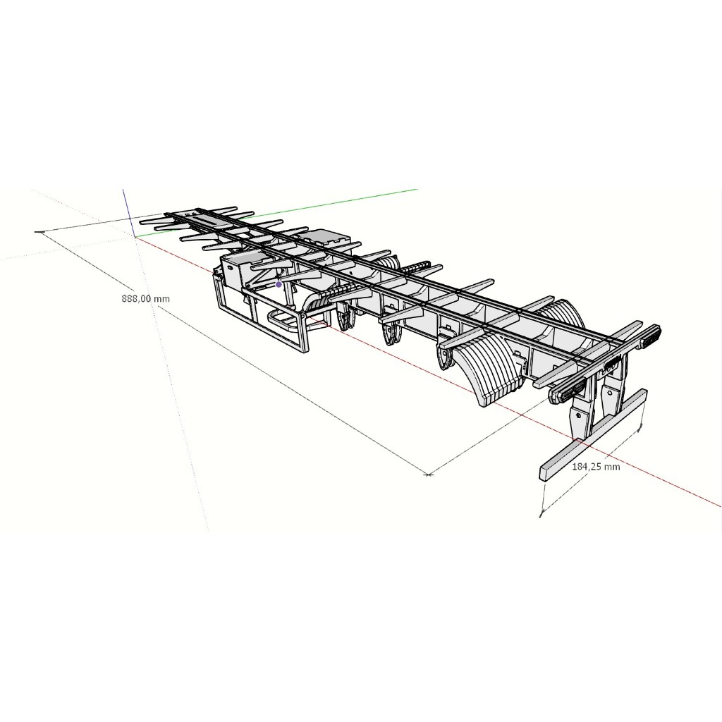 Miniatura De Chassis Para Carreta Ls Em Mdf Escala 1/14