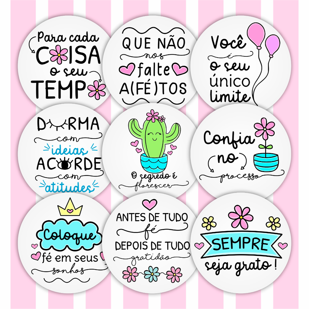 Adesivos - Frases Motivacionais - 5cm | Shopee Brasil