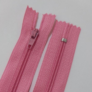 Zíper Nylon Comum 30cm Rosa Chiclete - 10 Unidades