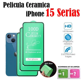 Pelicula Ceramica 3D MOLE iPhone 15/15 Plus/15 Pro/15 Pro Max Protetor Ceramica Cobri Tela Tudo
