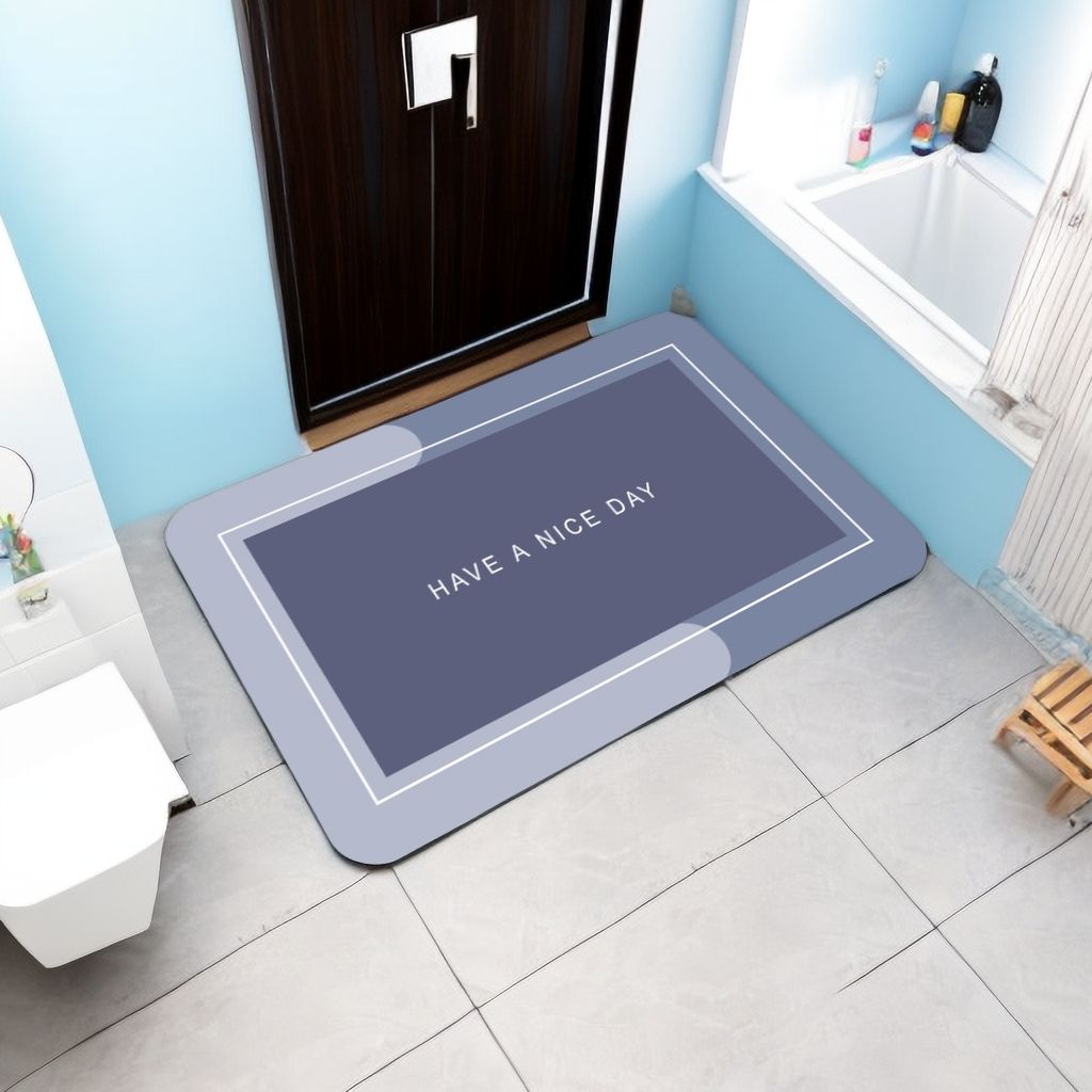 Tapete Antiderrapante de Banheiro Super Absorvente Secagem Rápida Chuveiro 38*58*4 CM