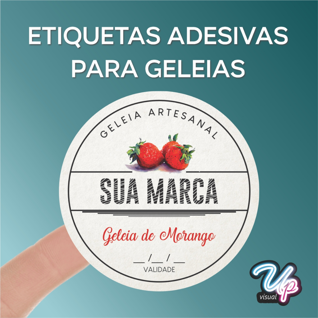 100 Adesivos Etiquetas em Vinil Personalizados para Geleia Artesanal ...