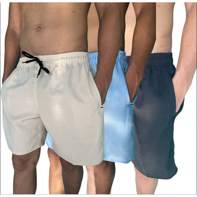 Short Linho Masculino Mauricinho Bermuda Moda Praia Envio Imediato