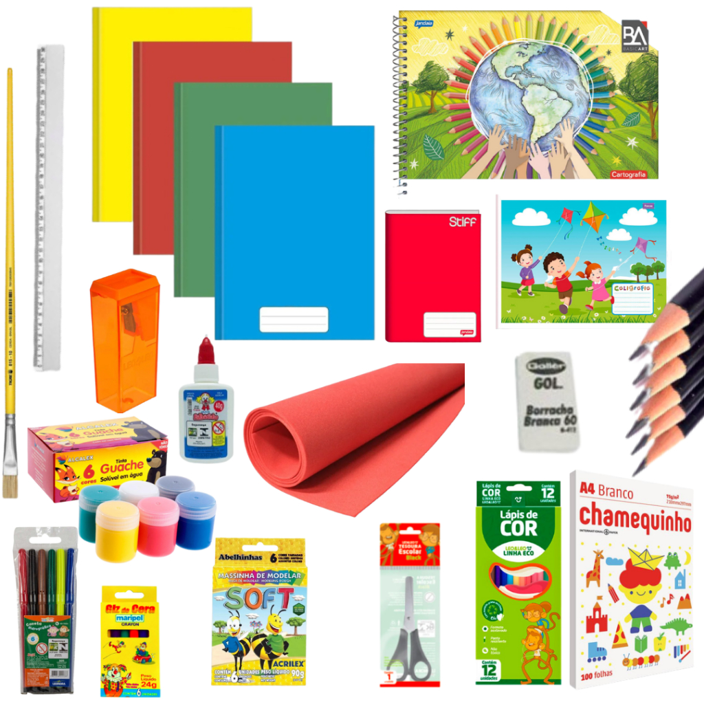 kit lista de material escolar ensino fundamental 18 itens - Papelaria ...