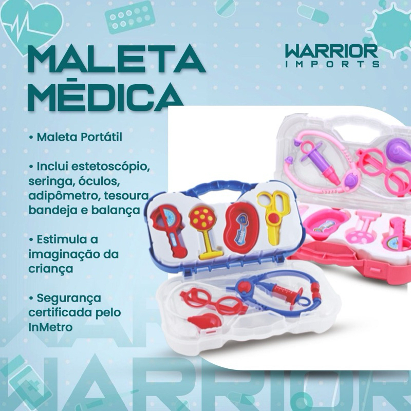 Maleta Kit Medico Brinquedo Doutora Medicina Enfermeira + Jogo