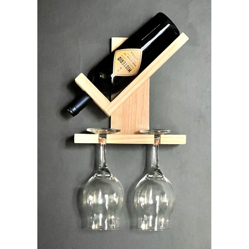 Suporte Adega de parede Porta Vinho Gourmet de Madeira Maciça Pinus ...